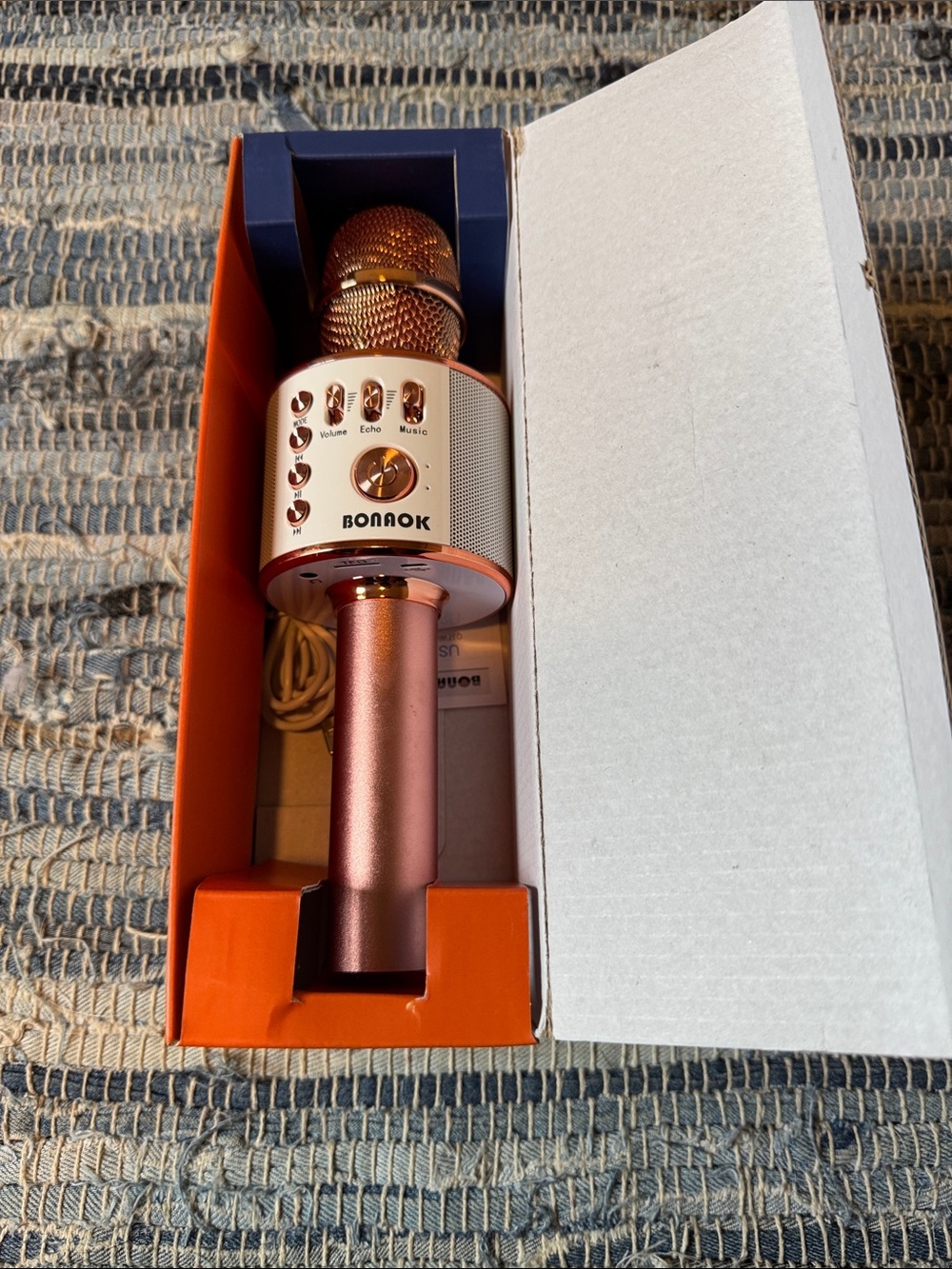 Rose Gold Wireless Bluetooth Karaoke Microphone